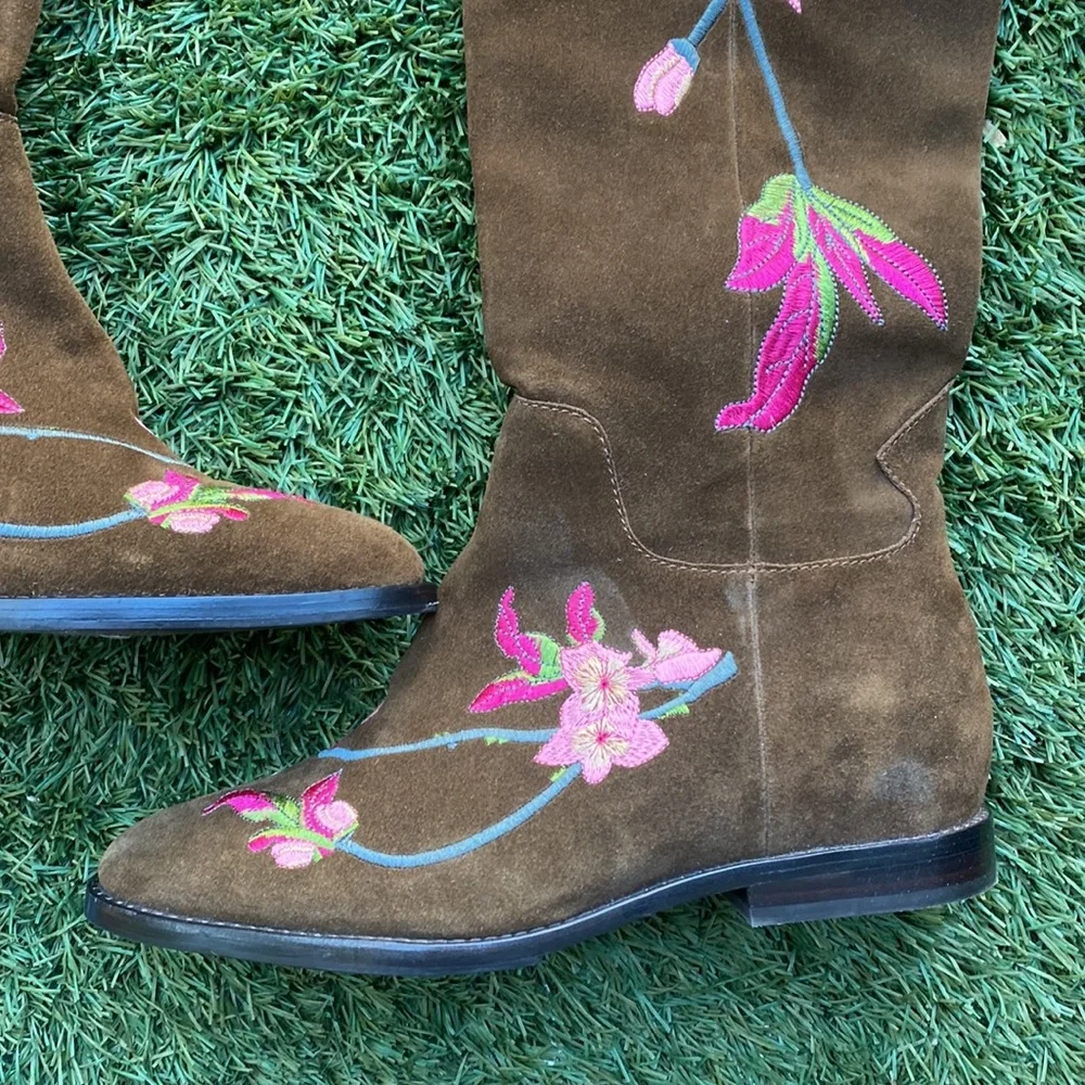 Ash “Jess Ter” Embroidered Suede Boots
